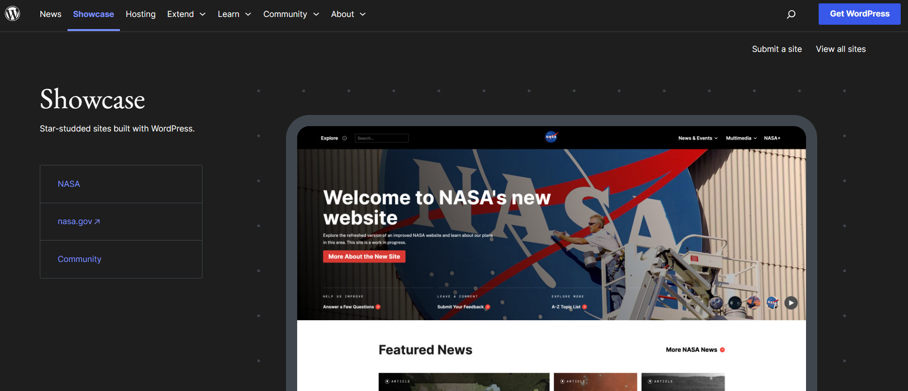 WordPress showcase